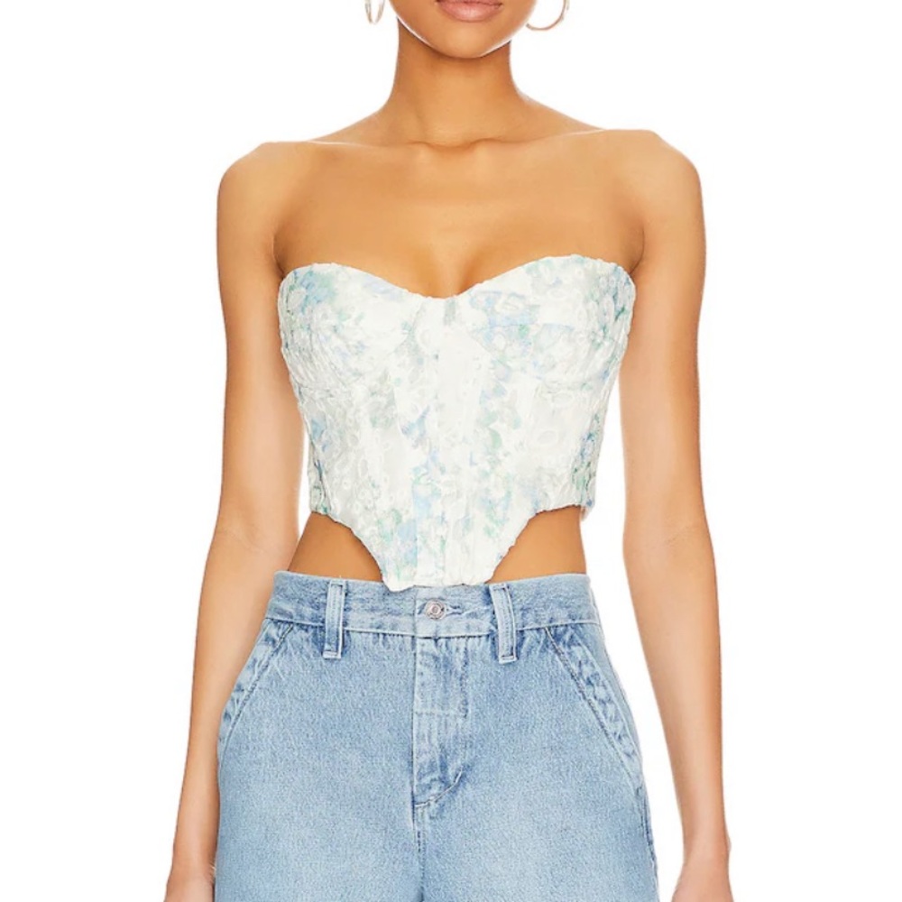 Lila Bustier Top in Water Floral